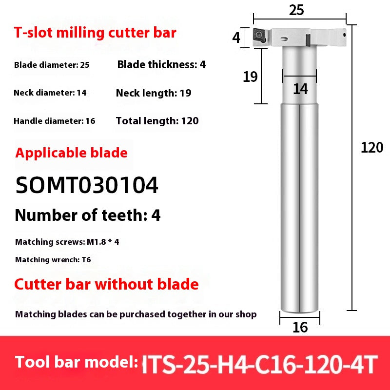 2064-T-slot milling cutter rod CNC slotting HTS three-edged machining center numerical control T-slot milling cutter rod thickness 6 8 10 12 Shandong Denso Pricision Tools Co.,Ltd.